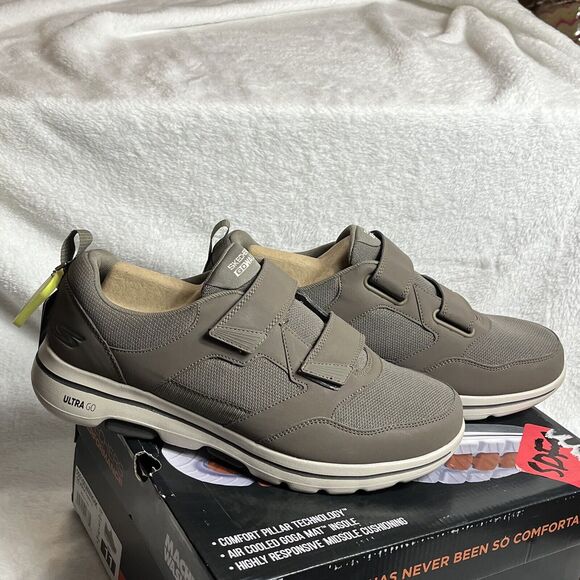 SKECHERS NIB MEN'S GO WALK 5 WISTFUL DUAL STRAP 11 Extra Wide 55515EWW SHOES - Picture 4 of 11